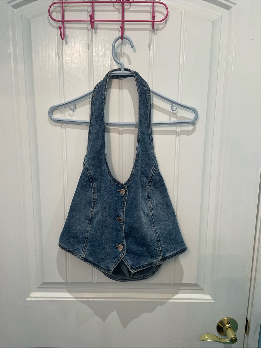 Garage Light Blue Denim Halter top